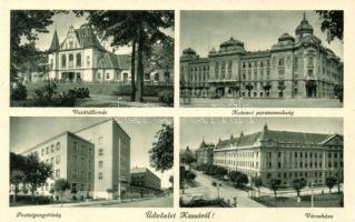 Kassa, Kosice; Vasútállomás, Katonai parancsnokság, Postaigazgatóság, Városháza / railway station, military headquarters, post directorate, town hall