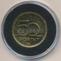 DN 50Ft "Magyar Foci Legendái - Futballabda" aranyozott Cu-Ni, multicolor emlékérme T:2