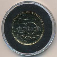 DN 50Ft "Magyar Foci Legendái - Futballabda" aranyozott Cu-Ni, multicolor emlékérme T:2