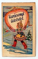 cca 1930-1940 Érdekes asztali fényképtartó, hátoldalon két családi képpel, 6x6 cm