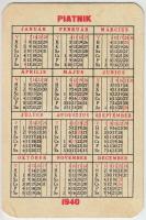 1940 "BUÉK The Jolly Joker" Piatnik kártyanaptár