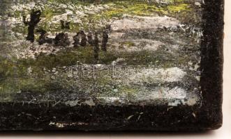 Szőnyi jelzéssel: Görög falu részlet. Olaj, farost, keretben,  46×62 cm