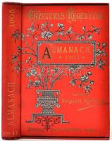 Egyetemes Regénytár. Almanach az 1905. évre. Szerkeszti Mikszáth Kálmán. Bp., é.n., Singer és Wolfner. Kiadói szecessziós, festett egészvászon-kötésben, a hátsó táblán kis folttal.