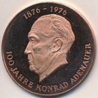 NSZK 1976. Konrad Adenauer születésének 100. évfordulója fém emlékérem (50mm) T:PP felületi karc, ujjlenyomat FRG 1976. 100th Anniversary of the birth of Kondrad Adenauer metal medallion (50mm) C:PP slightly scratched, fingerprint
