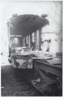 Linzbauer Tamás: Budapest, Leselejtezett villamos, pecséttel jelzett fotó, 14x9 cm