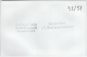 Linzbauer Tamás: Budapest, Leselejtezett villamos, pecséttel jelzett fotó, 14x9 cm