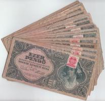 1945. 1000P (30x) mind piros "MNB" bélyeggel T:vegyes