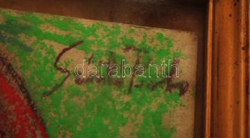 Szántó jelzéssel: Piros fejkendős asszony. Pasztell, papír, üvegezett keretben, 26×17 cm