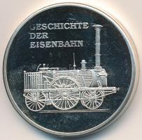 Németország DN "A vasút története / Drache lokomotív" fém emlékérem tanúsítvánnyal (32mm) T:PP ujjlenyomat Germany ND "Geschichte der Eisenbahn / Lokomotive Drache" metal medallion with certificate (32mm) C:PP fingerprint