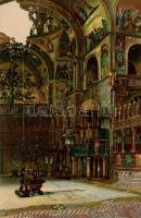 Venice, Venezia; Basilica di S. Marco, interior, A. Scrocchi 3. litho (surface damage)
