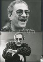 1990 Nino Manfredi (1921-2004) olasz színész budapesti sajtótájékoztatója közben; 2 db MTI fotó Asztalos Zoltán, hátulján feliratozva,13×17 cm