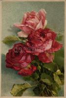 Roses, litho, minicard (12,1 cm x 8,1 cm)