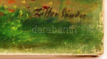 Ziffer jelzéssel: Erdő részlet. Olaj,  vászon, 50×70 cm