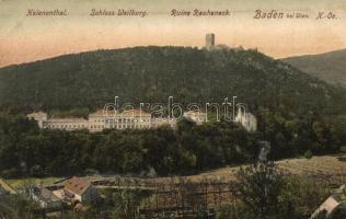 Baden bei Wien, Helenenthal, Schloss Weilburg, Ruine Rauheneck / valley, castle, ruins