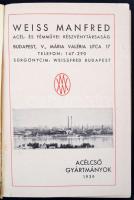 1939 Weiss Manfred Acél- és Fémművei R.T. Acélcső gyártmányok, katalógus, pp::214, 18x13cm