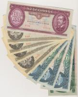 1969. 10Ft + 1980. 20Ft (3x) + 1983-1989. 50Ft (4x) + 1992. 100Ft T:II-,III mindnél szép, ropogós papír