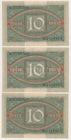 Németország / Weimari Köztársaság 1920. 10M (5x) sorszámkövetők (3+2) T:I,I-
Germany / Weimar Repub...
