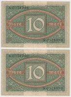 Németország / Weimari Köztársaság 1920. 10M (5x) sorszámkövetők (3+2) T:I,I-
Germany / Weimar Repub...