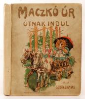 Sebők Zsigmond: Maczkó úr útnak indul. Bp., é. n., Singer és Wolfner. Díszes, festett, viseltes vászonkötésben, gerince hiányzik.