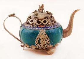 Jáde kávékiöntő, m: 9 cm, d: 8 cm