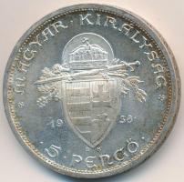 1938. 5P Ag "Szent István" T:2 kis patina, apró ph.
Adamo P8.1