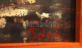 Bánfi jelzéssel: Vitorlások a Balatonon. Olaj, karton, üvegezett keretben, 22x31 cm