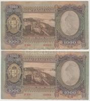 1943. 1000P (5x) közeli sorszámúak T:I-,II,II- folt