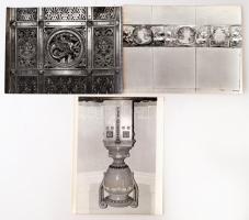 1978 - 3 db ff fotó a Gellért fürdő Zsolnay díszítményeiről, illetve a fűtőtestek burkolatáról. 18x24 cm.