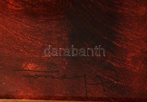 Forray Gábor (1925-2000): Bánat. Olaj, farost, karcolással, jelzett, 50×40 cm