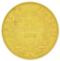 Franciaország / II. Császárság 1854A 20Fr Au "III. Napóleon" Párizs (6.45g/0.900) T:2- 
F...