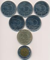 2002. 100Ft "Kossuth" + 2003. 20Ft "Deák" + 2004-2007. 50Ft (5xklf) emlékkiadáso...