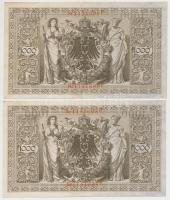 Német Birodalom 1910. 1000M (11x) benne 2db sorszámkövető T:II-,III
German Empire 1910. 1000 Mark (...