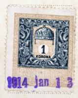 1914 Fodrász és borbély oklevél, a Kisvárdai Általános Ipartestület által kiadva, okmánybélyeggel el...