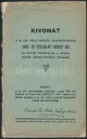 cca 1915 Kivonat A M. Kir. Pécsi Honvéd Hadapródiskola Házi és Szolgálati rendjéből , elvált papír fedőborítóval, pp.:30, 20x12cm