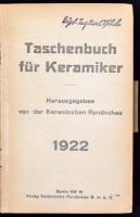 1922 Taschenbuch für Keramiker, Kerámikusok zsebkönyve német nyelven, pp.:334, 16x10cm