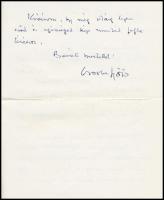 1983 Csorba Győző (1916-1995) Kossuth-díjas költő, műfordító autográf levele Dr. Szirmay Endre (1920...