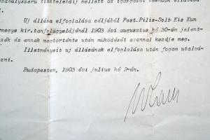 Wlassics Gyula, báró (1852-1937) jogász, közjogi író, miniszter saját kezű aláírása A Magyar királyi...