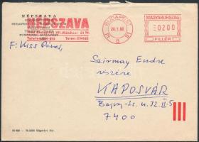 1983 Kiss Dénes (1936-2013) író, költő autográf levele Dr. Szirmay Endre (1920-2013) ny. főiskolai t...