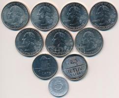 Amerikai Egyesült Államok 1999-2009. 1/4$ Cu-Ni "50 Állam" + "Kerület és Területek&qu...