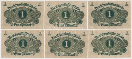 Németország / Weimari Köztársaság 1920. 1M (6x) párban sorszámkövetők T:I
Germany / Weimar Republic...