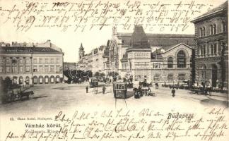 Budapest IX. Vámház körút, Központi Vásárcsarnok, Nádor Hotel, villamos (EK)