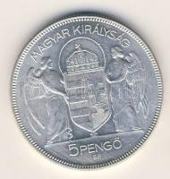 1930. 5P Ag "Horthy jobbra" T:2 k