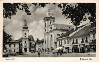 Rozsnyó, Rákóczi tér, üzletek / Square with shops