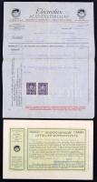 1929 az Electrolux Rt. Vértes O. József (1881-1953) pszichológus, gyógypedagógus felesége nevére kiállított okmánybélyeges számlája Scandó villamos mosógép vásárlásáról és részletfizetéséről, jótállási jeggyel
