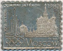 1980. "XXII. Nyári Olimpiai Játékok Moszkva 1980" Ag bélyegérem (3,37g/0.835/27x22mm) T:2 2 (PP)