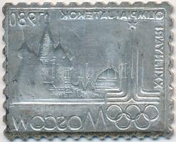 1980. "XXII. Nyári Olimpiai Játékok Moszkva 1980" Ag bélyegérem (3,37g/0.835/27x22mm) T:2 ...