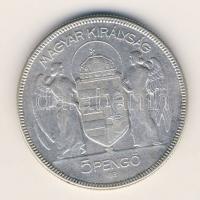 1930. 5P Ag "Horthy jobbra" T:3+