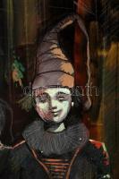 Herpai Zoltán (1951-2011): Cirkuszban. Olaj, farost, jelzett, fa keretben, 60×50 cm