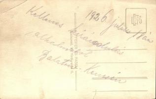 1926 Balatonkenese, fürdőzők csoportképe csónakkal; Pfeifer és Rasem photo (b)