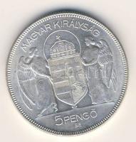 1930. 5P Ag "Horthy jobbra" T:2+